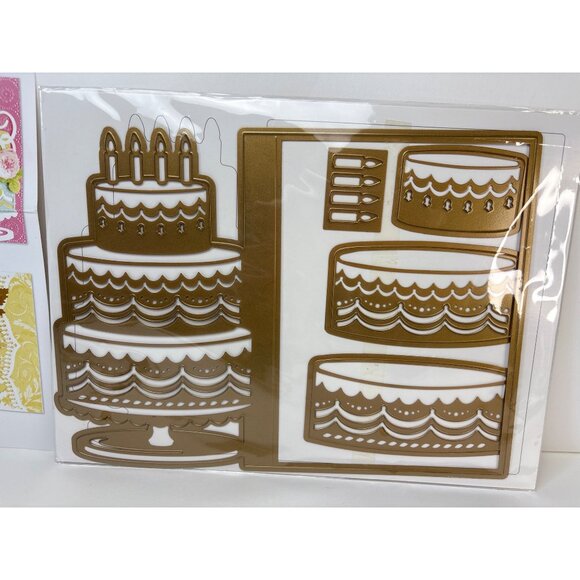 Anna Griffin Jacket Card Dies Celebrations Cake Design Metal Cutting Dies - Picture 2 of 16